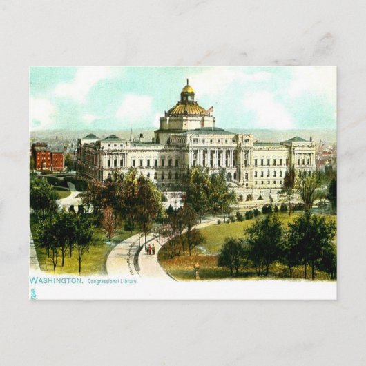 Carte postale ancienne - Bibliothèque du Congrès,  (Devant)