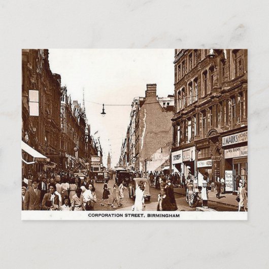 Carte postale ancienne, Birmingham, Corporation St (Devant)