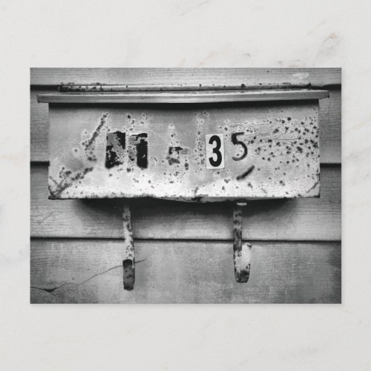 Carte Postale Ancienne boîte aux lettres Patinée Noir et Blanc (Devant)