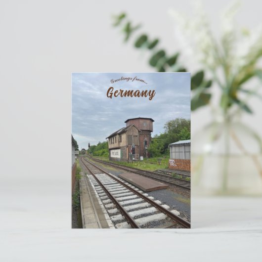 Carte Postale Ancienne cabine de signalisation à Forst Brandenbu (Debout devant)