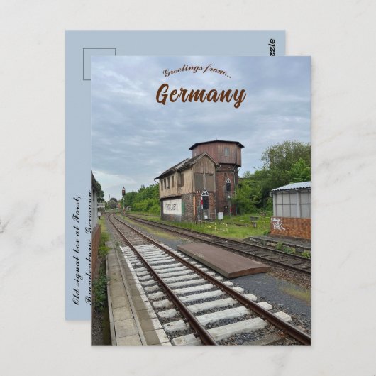 Carte Postale Ancienne cabine de signalisation à Forst Brandenbu (Devant / Derrière)