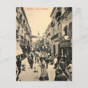 Carte postale ancienne - Calle la Sierpes, Séville