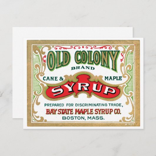 Carte Postale Ancienne canne de colonie et sirop d'érable Annonc (Devant / Derrière)