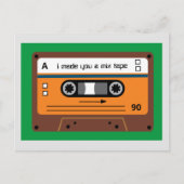 Carte Postale Ancienne cassette marron mix tape de salutations S (Devant)