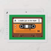 Carte Postale Ancienne cassette mix brown "Old Skool" Salutation (Devant / Derrière)