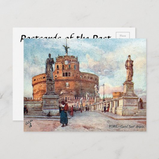 Carte postale ancienne - Castel Sant' Angelo, Rome (Devant / Derrière)