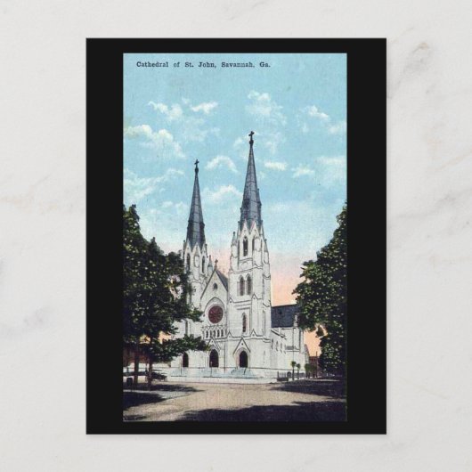 Carte postale ancienne, Cathédrale, Savannah, Géor (Devant)
