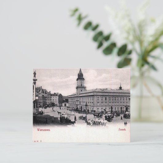 Carte postale ancienne - Château royal, Varsovie,  (Debout devant)