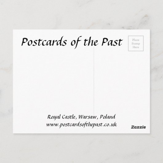 Carte postale ancienne - Château royal, Varsovie,  (Dos)