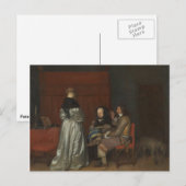 Carte Postale Ancienne conversation de peinture Borch (Devant / Derrière)
