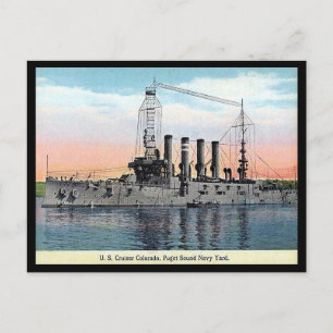 Carte postale ancienne - Croiseur américain "Color