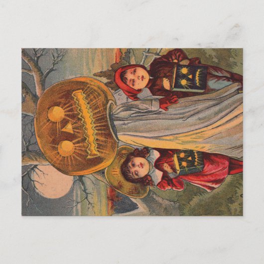Carte postale ancienne d'annonce d'Halloween pour (Devant)