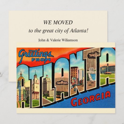 Carte postale ancienne d'Atlanta Géorgie (Devant / Derrière)