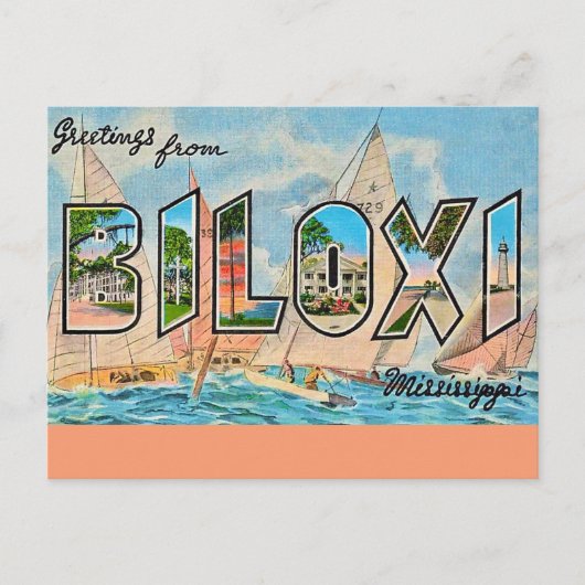 Carte postale ancienne de Biloxi Miss (Devant)