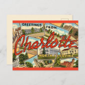 Carte postale ancienne de Charlotte NC (Devant / Derrière)
