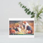 Carte postale ancienne de chiens de chasse renards (Debout devant)