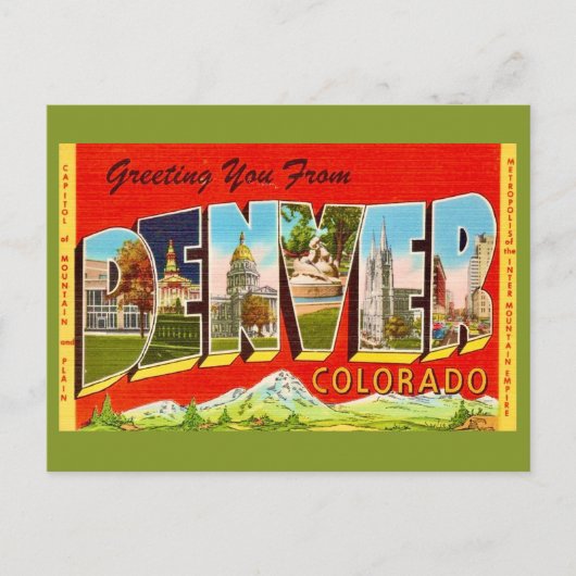 Carte postale ancienne de Denver Colorado (Devant)