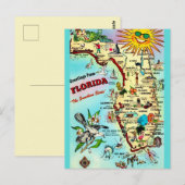 Carte postale ancienne de Floride avec bordure (Devant / Derrière)