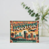 Carte postale ancienne de Houston | Salutations de (Debout devant)
