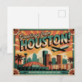 Carte postale ancienne de Houston | Salutations de (Devant / Derrière)