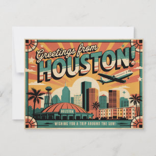 Carte postale ancienne de Houston   Salutations de