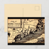 Carte postale ancienne de la côte du Maine (Devant / Derrière)