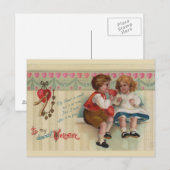 Carte postale ancienne de la Saint-Valentin (Devant / Derrière)