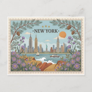 Carte postale ancienne de la silhouette de New Yor