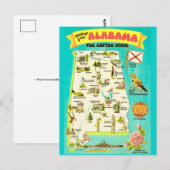 Carte postale ancienne de l'Alabama (Devant / Derrière)