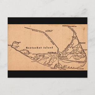 Carte postale ancienne de l'île de Nantucket marro