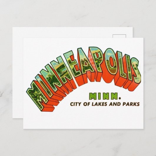 Carte postale ancienne de Minneapolis (Devant / Derrière)