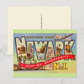 Carte postale ancienne de Newark NJ (Devant / Derrière)