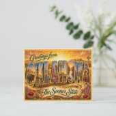 Carte postale ancienne de salutation d'Oklahoma (Debout devant)