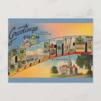 Carte postale ancienne de salutation du Connecticu