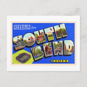 Carte postale ancienne de South Bend Indiana avec 
