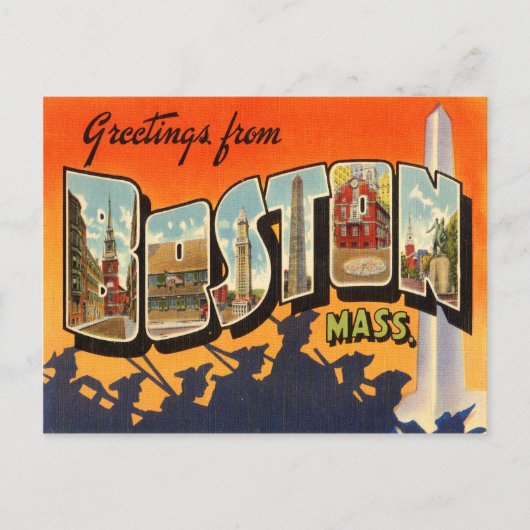 Carte postale ancienne de voyage de Boston restaur (Devant)