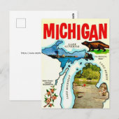 Carte postale ancienne du Michigan State (Devant / Derrière)