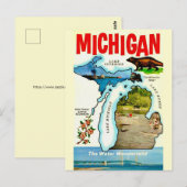 Carte postale ancienne du Michigan State (Devant / Derrière)