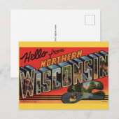 Carte postale ancienne du nord du Wisconsin (Devant / Derrière)