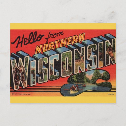 Carte postale ancienne du nord du Wisconsin (Devant)