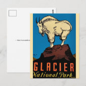 Carte postale ancienne du parc national de Glacier (Devant / Derrière)
