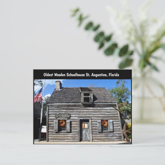 Carte Postale Ancienne école en bois (Debout devant)