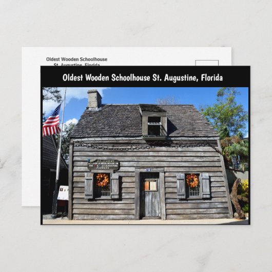 Carte Postale Ancienne école en bois (Devant / Derrière)