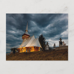 Carte Postale Ancienne église en bois de Chiscau en Roumanie