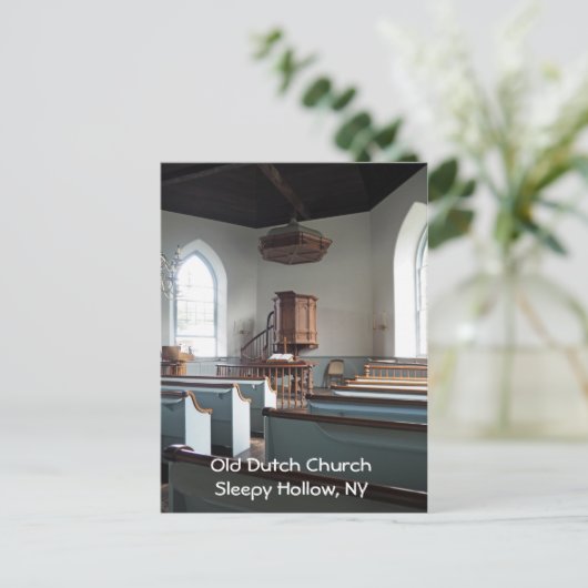Carte Postale Ancienne église hollandaise à Sleepy Hollow, New Y (Debout devant)