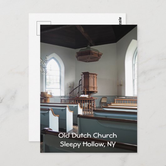 Carte Postale Ancienne église hollandaise à Sleepy Hollow, New Y (Devant / Derrière)
