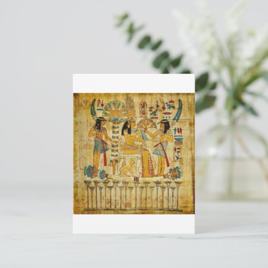 Carte Postale Ancienne Egypte Tapestry Scroll Heirogliphics (Debout devant)
