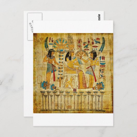 Carte Postale Ancienne Egypte Tapestry Scroll Heirogliphics (Devant / Derrière)