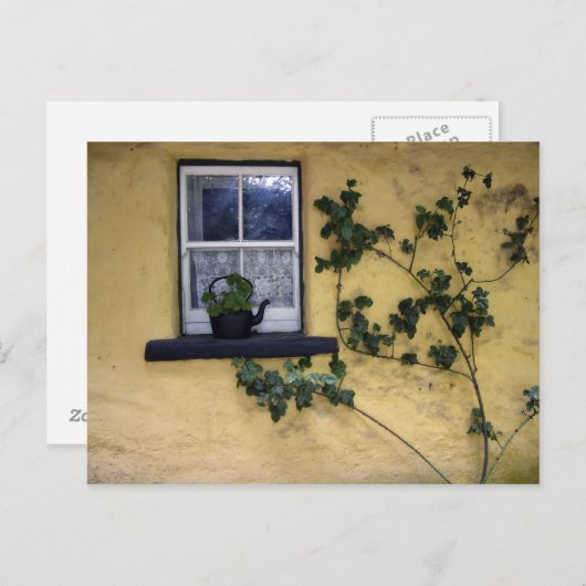 carte postale ancienne fenêtre irlandaise (Devant / Derrière)