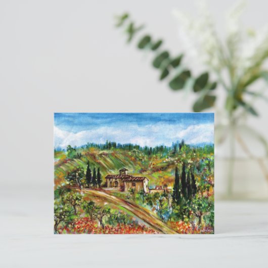 CARTE POSTALE ANCIENNE FERME EN CHIANTI -TOSCANE (Debout devant)